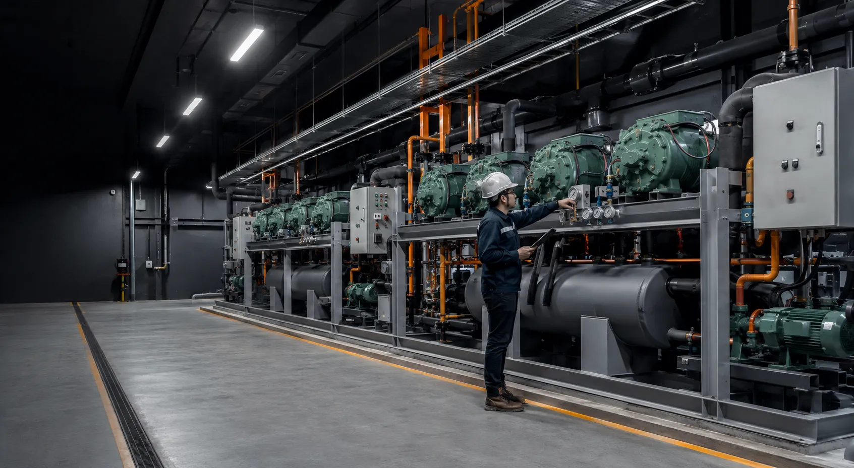 Sistem refrigerasi cold storage komersial besar