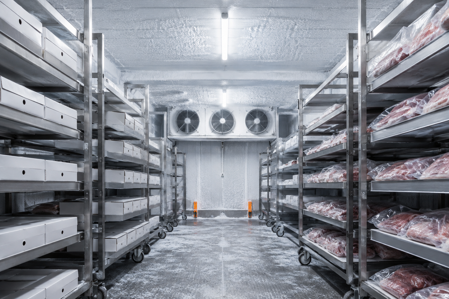 Blast freezer untuk pembekuan cepat produk daging